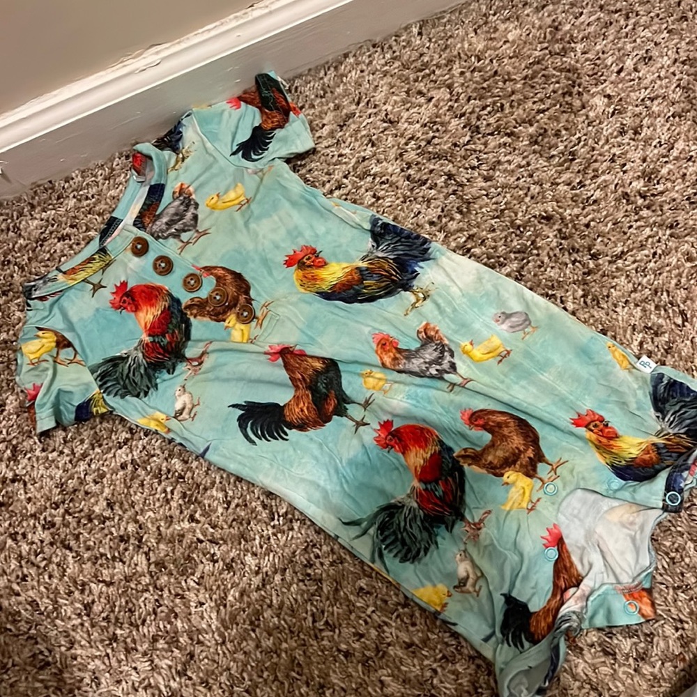 Posh peanut chicken Henley romper